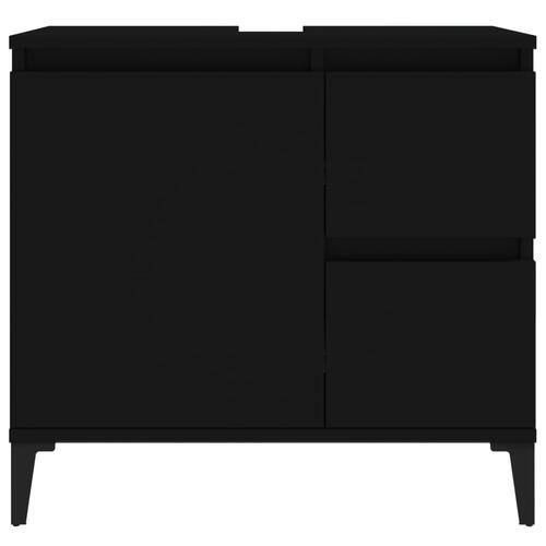 Badeværelsesskab 65x33x60 cm konstrueret træ sort