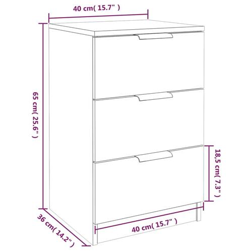 Sengebord 40x36x65 cm sort
