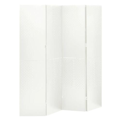 4-panels rumdelere 2 stk. 160x180 cm stål hvid