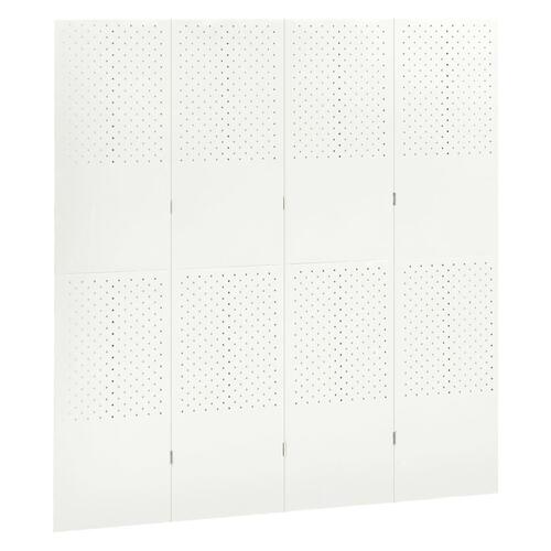 4-panels rumdelere 2 stk. 160x180 cm stål hvid