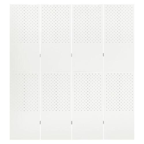 4-panels rumdelere 2 stk. 160x180 cm stål hvid