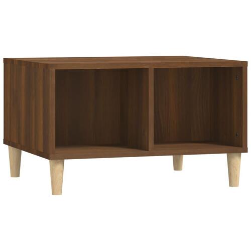 Sofabord 60x50x36,5 cm konstrueret træ brun egetræsfarve