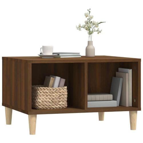 Sofabord 60x50x36,5 cm konstrueret træ brun egetræsfarve