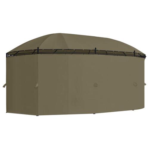 Pavillon med gardiner 520x349x255 cm 180 g/m² gråbrun