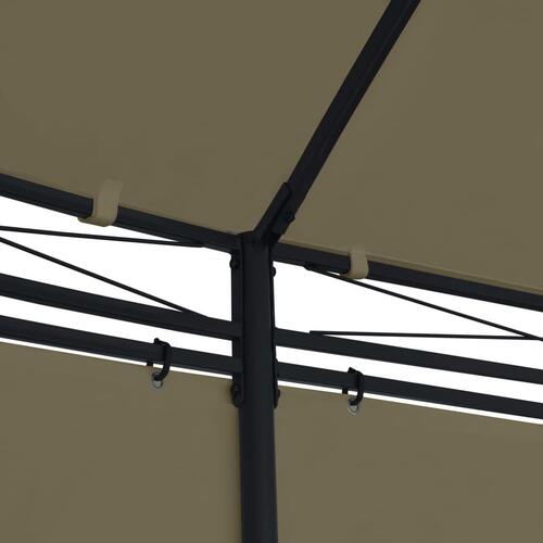 Pavillon med gardiner 520x349x255 cm 180 g/m² gråbrun