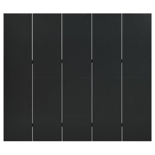 5-panels rumdeler 2 stk. 200x180 cm stål sort