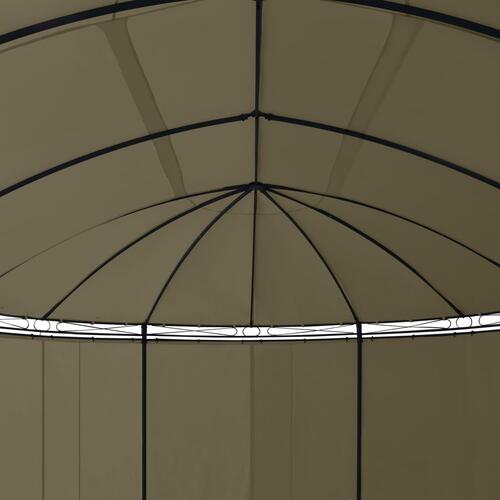 Pavillon med gardiner 520x349x255 cm 180 g/m² gråbrun
