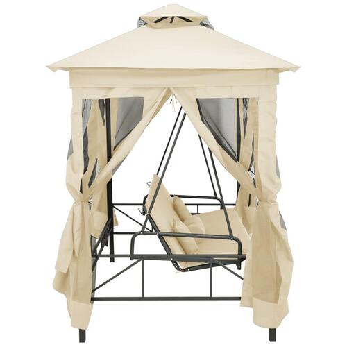 Pavillon med konvertibel gyngesofa cremehvid
