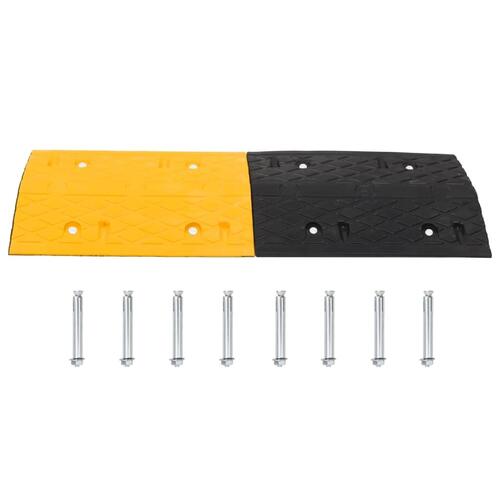 Vejbump 2 stk. 97x32,5x4 cm gummi gul og sort