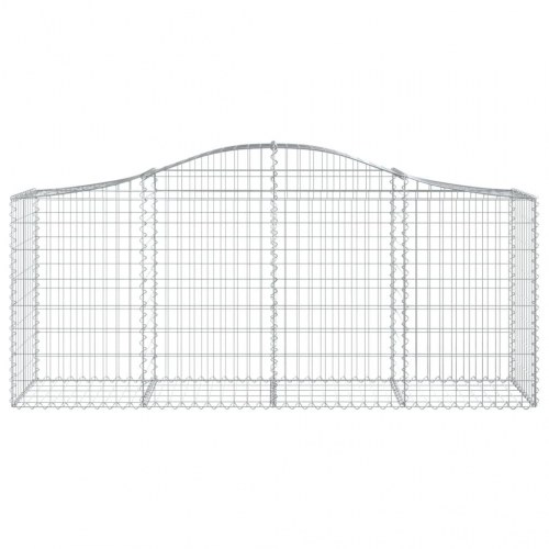 Buede gabionkurve - sæt á 3 stk., 200×50×80/100 cm, galvaniseret jern