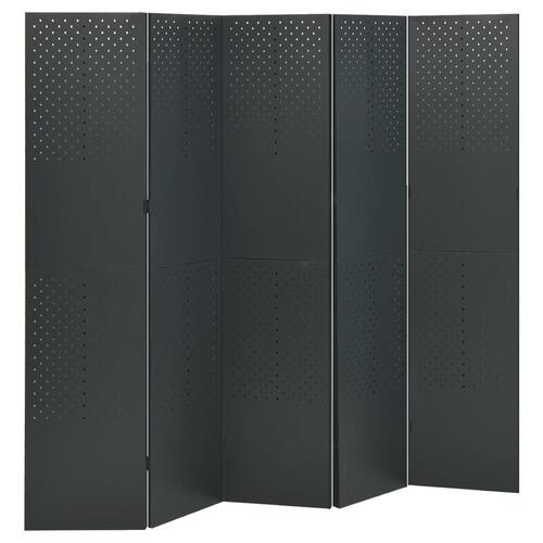 5-panels rumdeler 2 stk. 200x180 cm stål antracitgrå