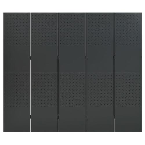 5-panels rumdeler 2 stk. 200x180 cm stål antracitgrå