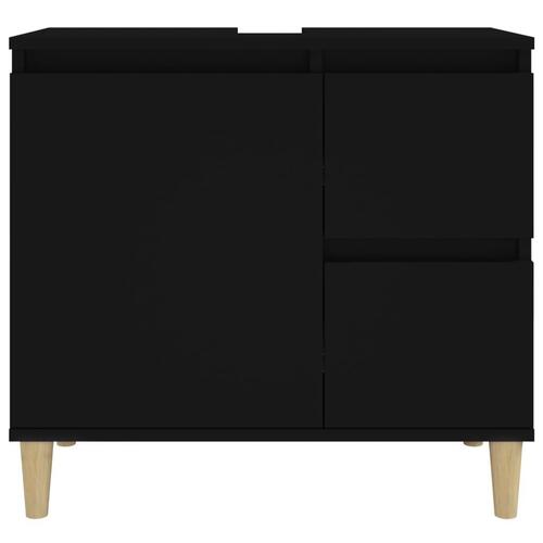 Badeværelsesskab 65x33x60 cm konstrueret træ sort