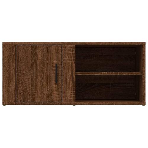 Tv-bord 80x31,5x36 cm konstrueret træ brun egetræsfarve