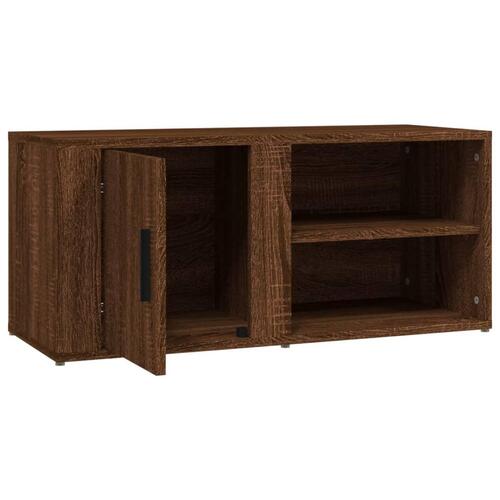 Tv-bord 80x31,5x36 cm konstrueret træ brun egetræsfarve