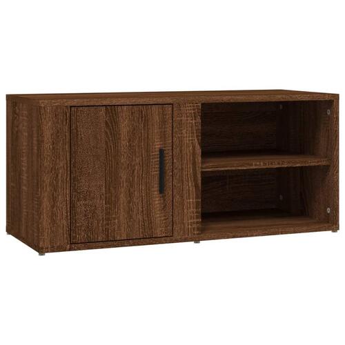 Tv-bord 80x31,5x36 cm konstrueret træ brun egetræsfarve