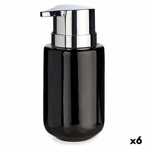 Sæbedispenser Sort Sølvfarvet Metal Keramik 350 ml (6 enheder)