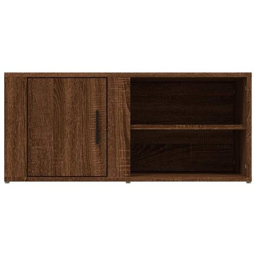 Tv-bord 80x31,5x36 cm konstrueret træ brun egetræsfarve