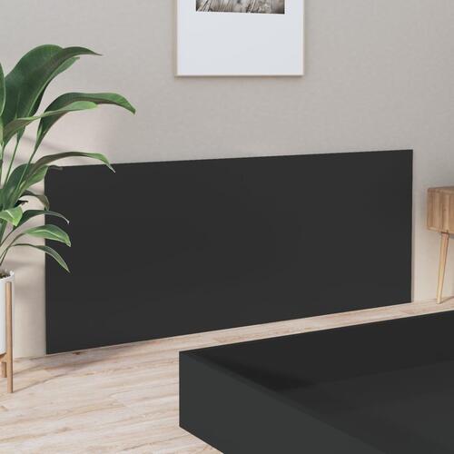 Sengegærde 200x1,5x80 cm konstrueret træ sort