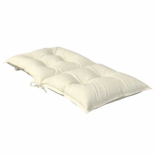 Stolehynder m. lav ryg 2 stk. 100x50x7 cm stof cremefarvet