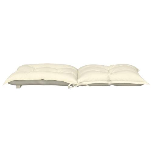 Stolehynder m. lav ryg 2 stk. 100x50x7 cm stof cremefarvet