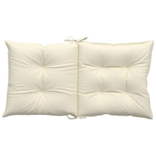 Stolehynder m. lav ryg 2 stk. 100x50x7 cm stof cremefarvet