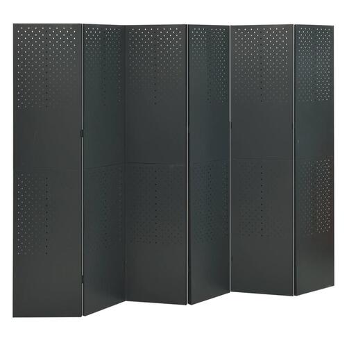 6-panels rumdeler 2 stk. 240x100 cm stål antracitgrå