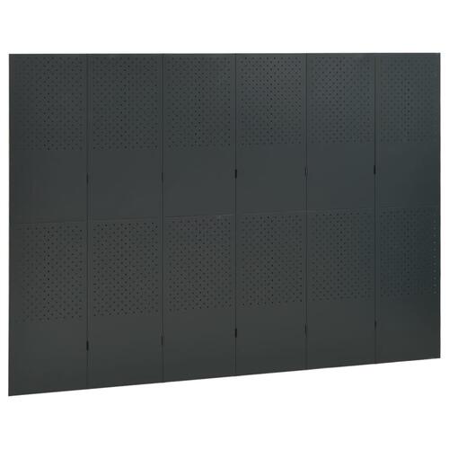 6-panels rumdeler 2 stk. 240x100 cm stål antracitgrå
