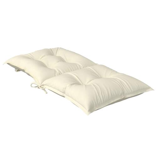 Stolehynder m. lav ryg 4 stk. 100x50x7 cm stof cremefarvet