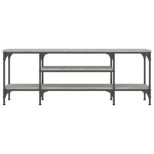 Tv-bord 121x35x45 cm konstrueret træ og jern grå sonoma-eg