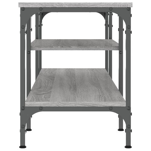 Tv-bord 121x35x45 cm konstrueret træ og jern grå sonoma-eg
