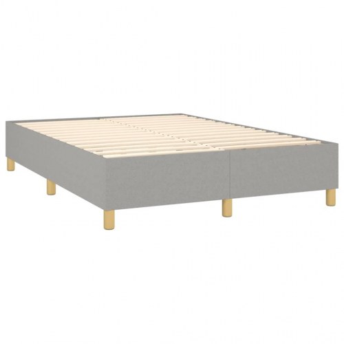 Kontinentalseng med madras 140×190 cm - stof, lysegrå