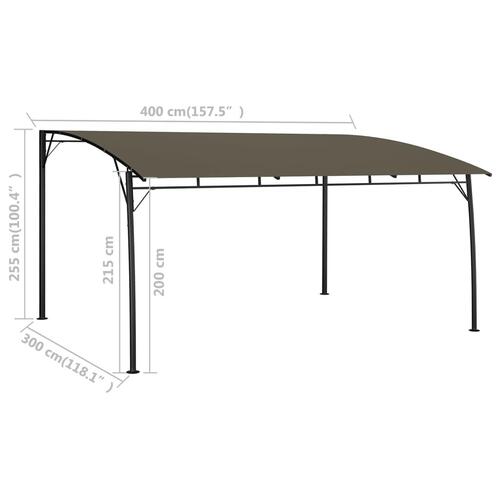 Havemarkise 4x3x2,55 m gråbrun