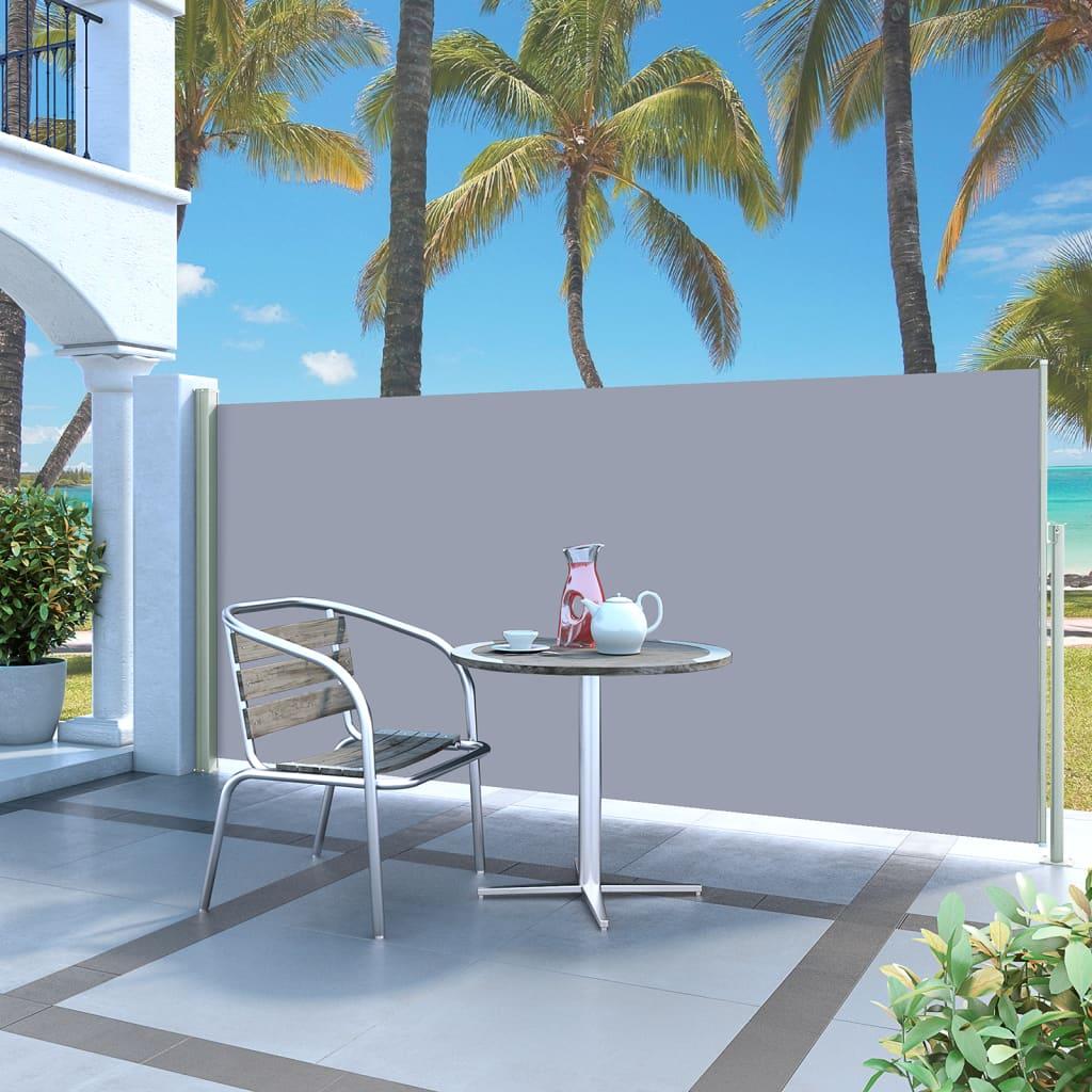Sammenrullelig sidemarkise til terrassen 140x300 cm grå