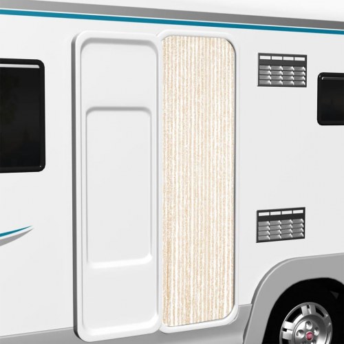 Flueforhæng 56×185 cm i chenille - beige/hvid