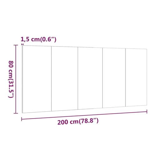 Sengegærde 200x1,5x80 cm konstrueret træ betongrå