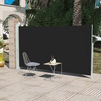 Sammenrullelig sidemarkise til terrassen 160 x 300 cm sort