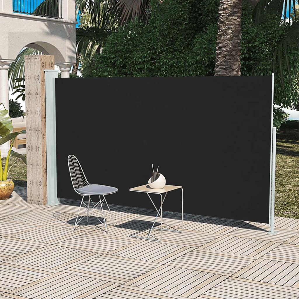 Sammenrullelig sidemarkise til terrassen 160 x 300 cm sort