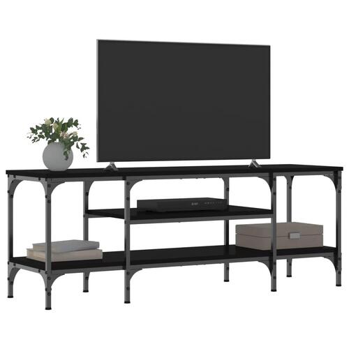 Tv-bord 121x35x45 cm konstrueret træ og jern sort