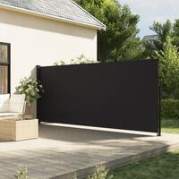 Sammenrullelig sidemarkise 180x600 cm sort