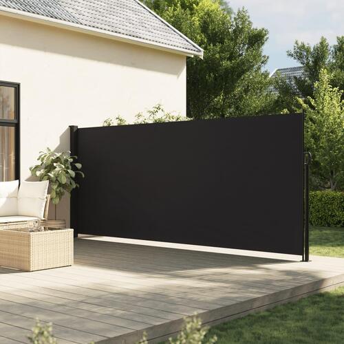 Sammenrullelig sidemarkise 180x600 cm sort