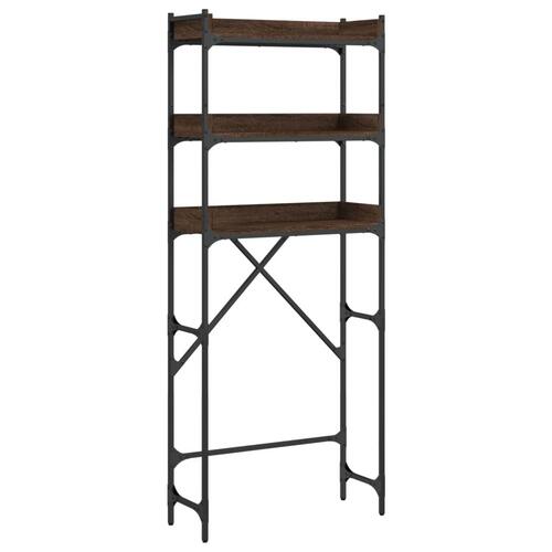 Vaskemaskinereol 67x25x163 cm konstrueret træ brunt egetræ