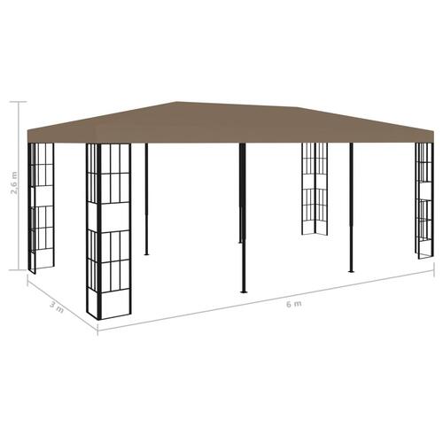Pavillon 6x3 m gråbrun