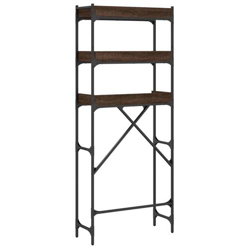 Vaskemaskinereol 67x25x163 cm konstrueret træ brunt egetræ