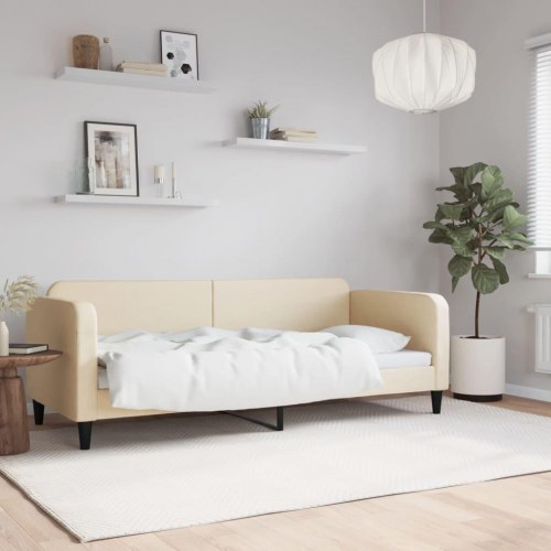 Daybed 80x200 cm stof cremefarvet