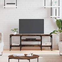 Tv-bord 121x35x45 cm konstrueret træ og jern røget egetræsfarve