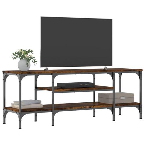 Tv-bord 121x35x45 cm konstrueret træ og jern røget egetræsfarve