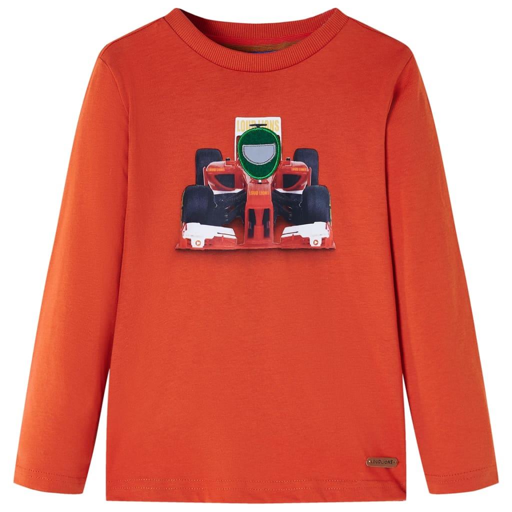 Langærmet T-shirt til børn str. 104 cm orange