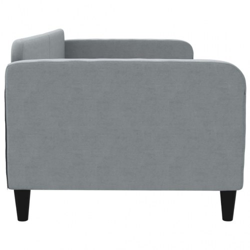 Daybed 90x200 cm i stof - lysegrå sovesofa med armlæn