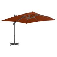 Hængeparasol med aluminiumsstang 300x300 cm Terracotta